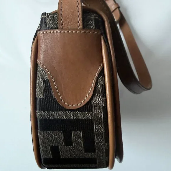 Vintage Zucca Print Saddle Bag | Monogram Logo 90s Style - Picture 4 of 13